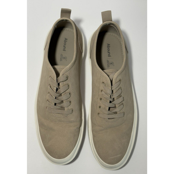 ABOUND Halen Men's Smooth Faux Leather‎ Lace-Up Sneakers Beige Nomad Sz 10.5 EUC - Picture 2 of 9